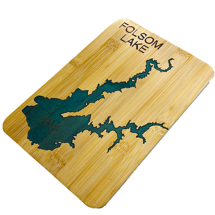 Bamboo Board with Epoxy Folsom Lake Inlay