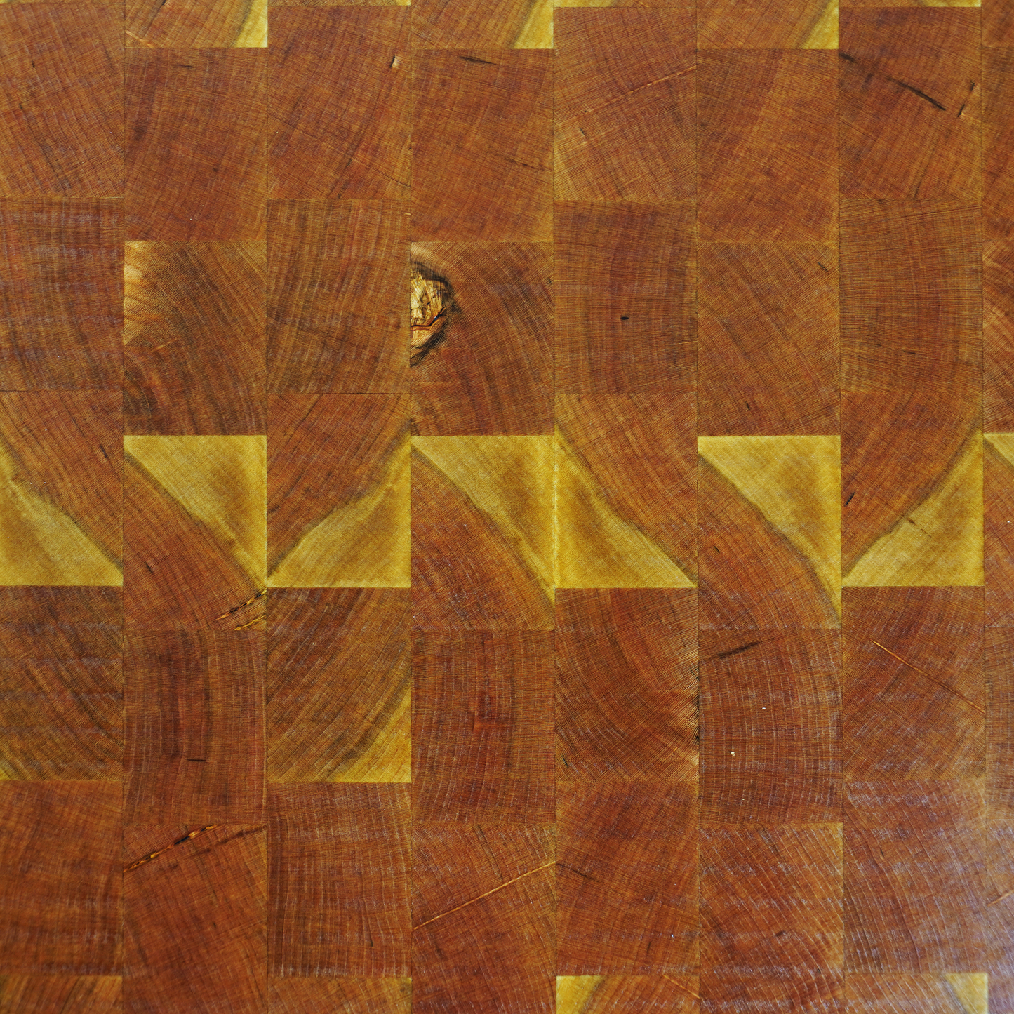 Cherry end grain cutting board close up grain detail, food safe finish