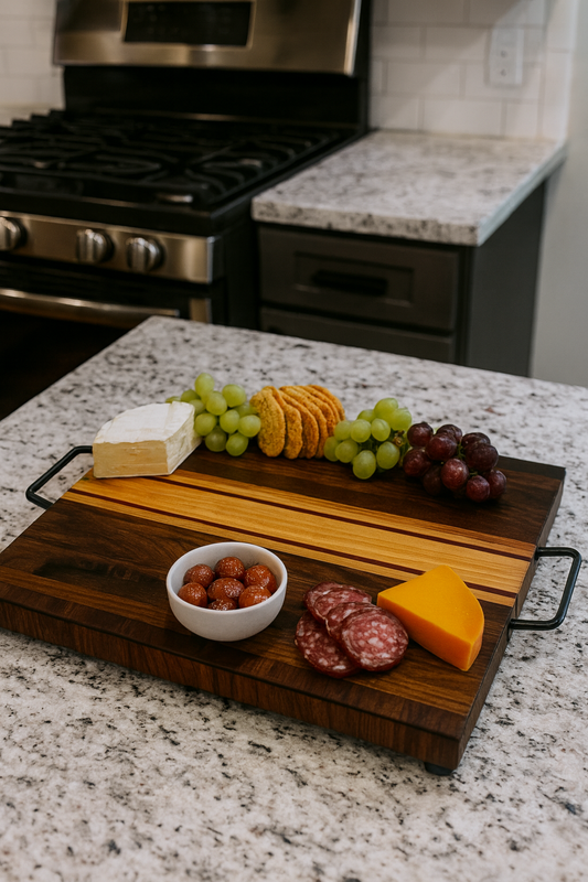 Reclaimed Walnut, Purple Heart & Maples Charcuterie Board
