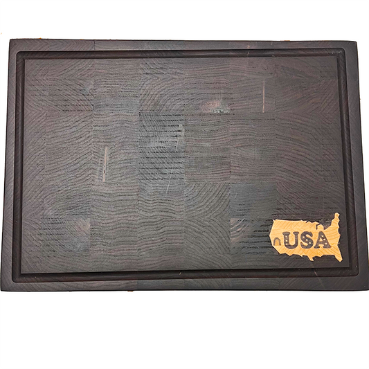 Signature Walnut End Grain Cutting Board with USA Maple Inlay
