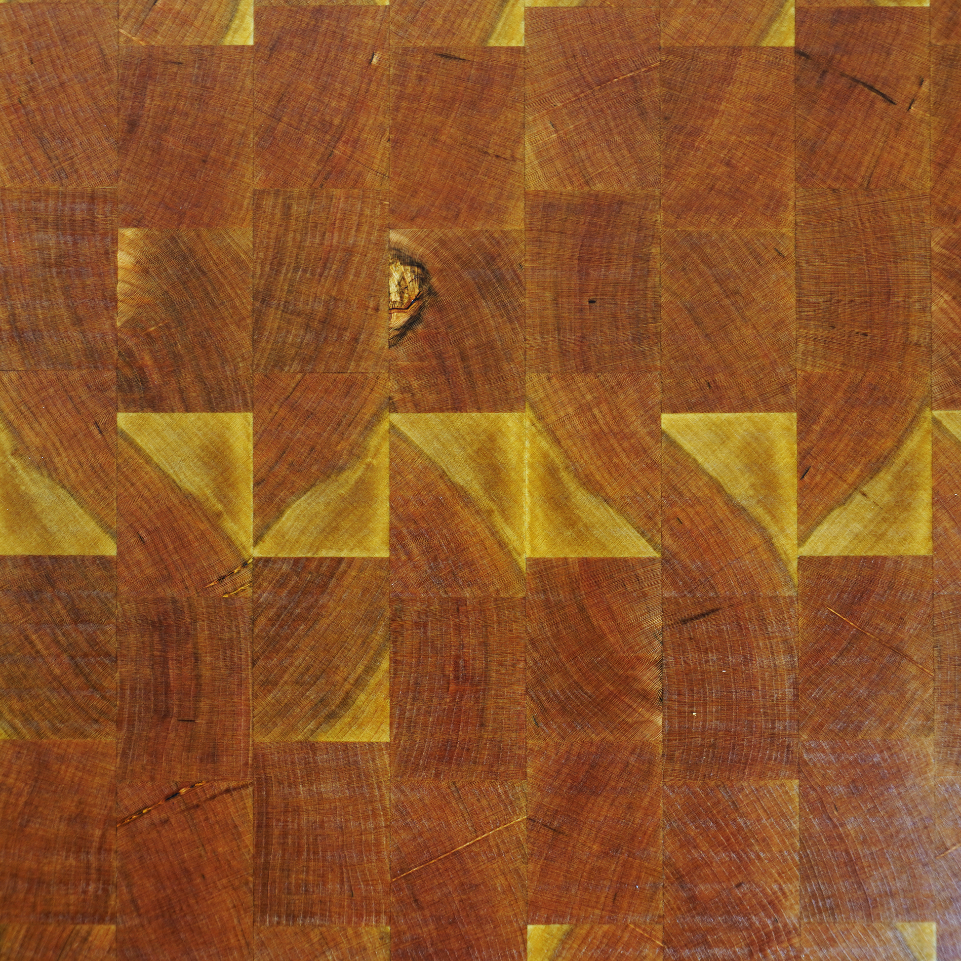 Cherry end grain cutting board close up grain detail, food safe finish
