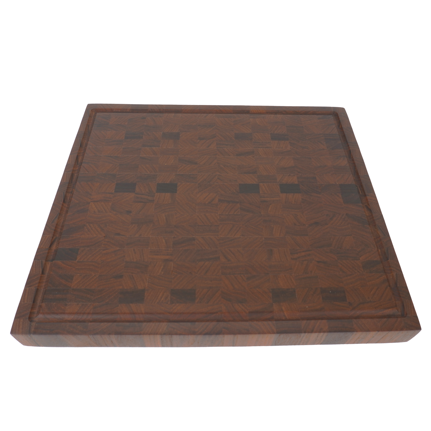 A 45-degree perspective of the Sovereign walnut board highlighting its thick professional-grade construction.